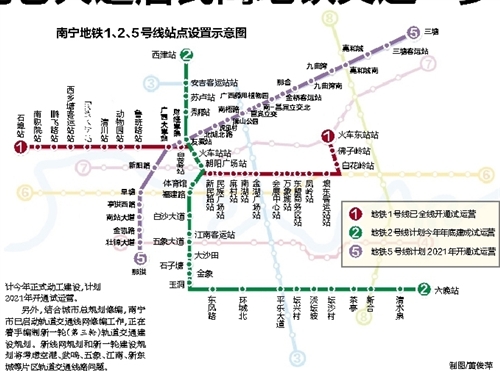 南寧地鐵5號(hào)線站點(diǎn)線路圖，南寧軌道交通南寧地鐵五號(hào)線規(guī)劃圖
